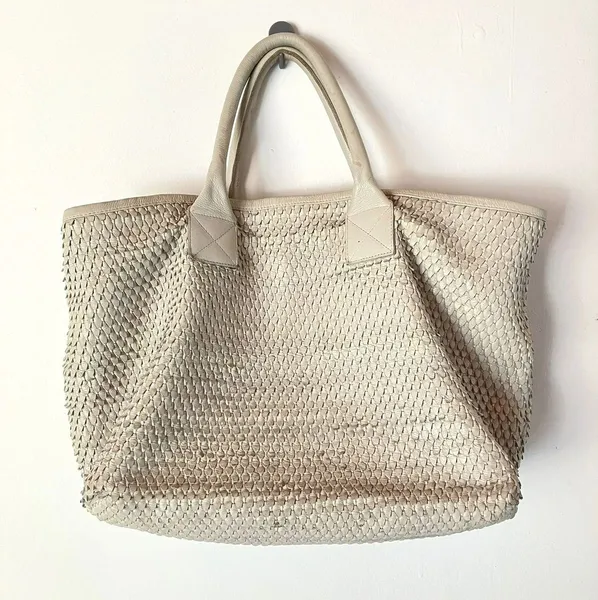 Bolsa Animale Couro Trançado Off-White