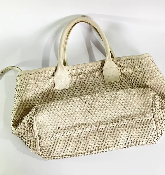 Bolsa Animale Couro Trançado Off-White