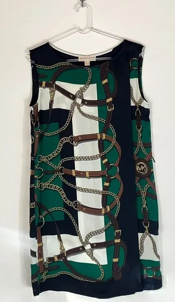 Vestido Michael Kors Reto Estampa Correntes - M
