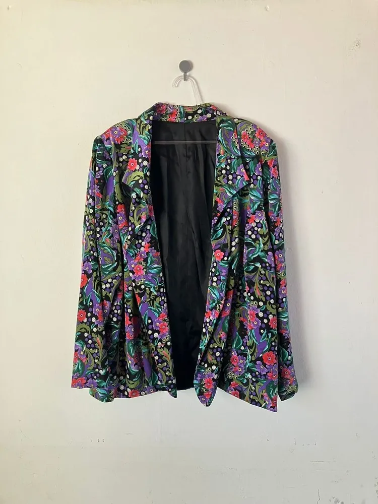 Blazer Vintage Estampa Floral Max Alfaiataria - 48