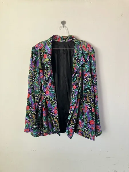 Blazer Vintage Estampa Floral Max Alfaiataria - 48
