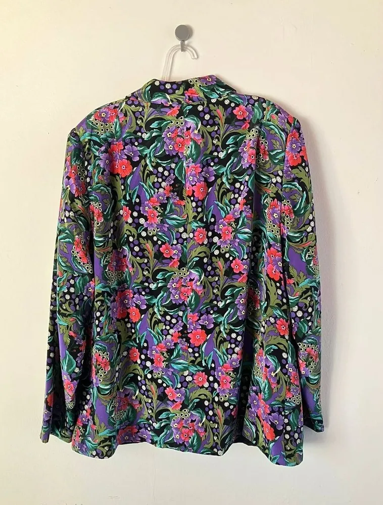 Blazer Vintage Estampa Floral Max Alfaiataria - 48