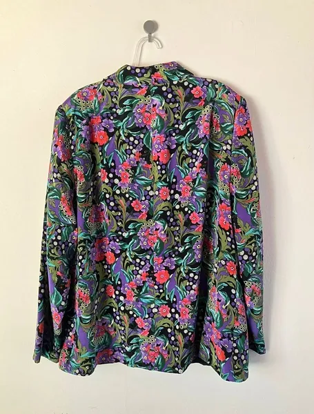 Blazer Vintage Estampa Floral Max Alfaiataria - 48