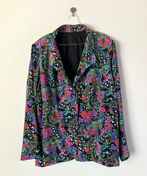 Blazer Vintage Estampa Floral Max Alfaiataria - 48