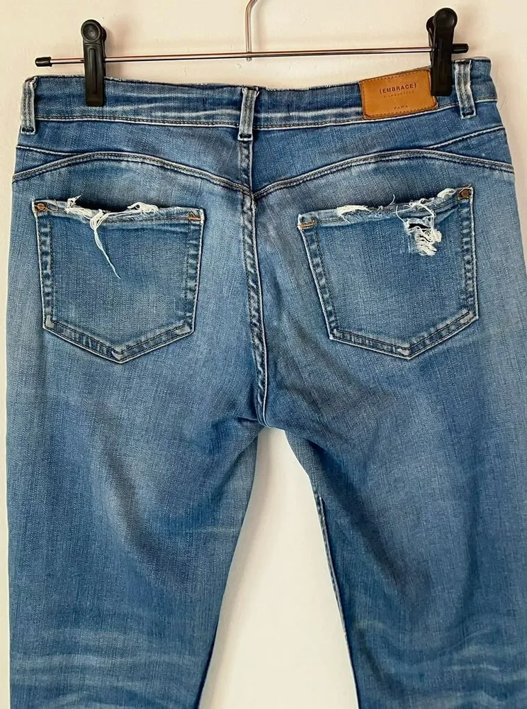 Calça Zara Skinny Destroyed - 38