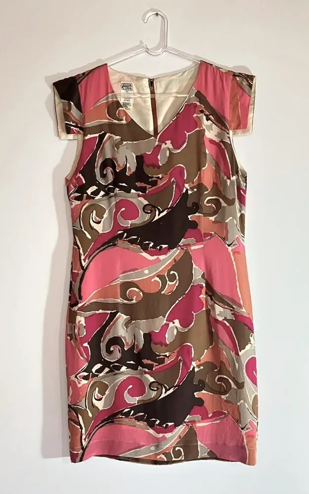 Vestido Agulha e Linha Vintage Estampado - Tam. 40
