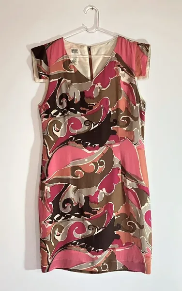Vestido Agulha e Linha Vintage Estampado - Tam. 40