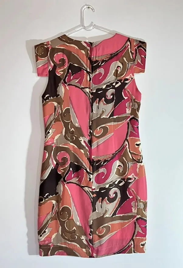 Vestido Agulha e Linha Vintage Estampado - Tam. 40