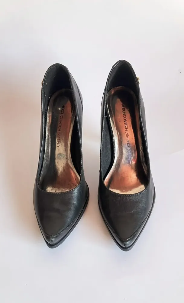 Scarpin Alexandre Herchcovitch Couro Preto - 36