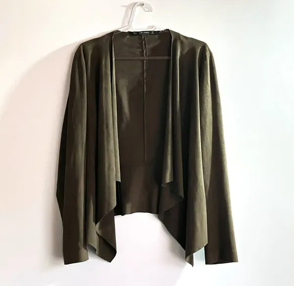 Casaco Zara Suede Marrom Assimétrico - P