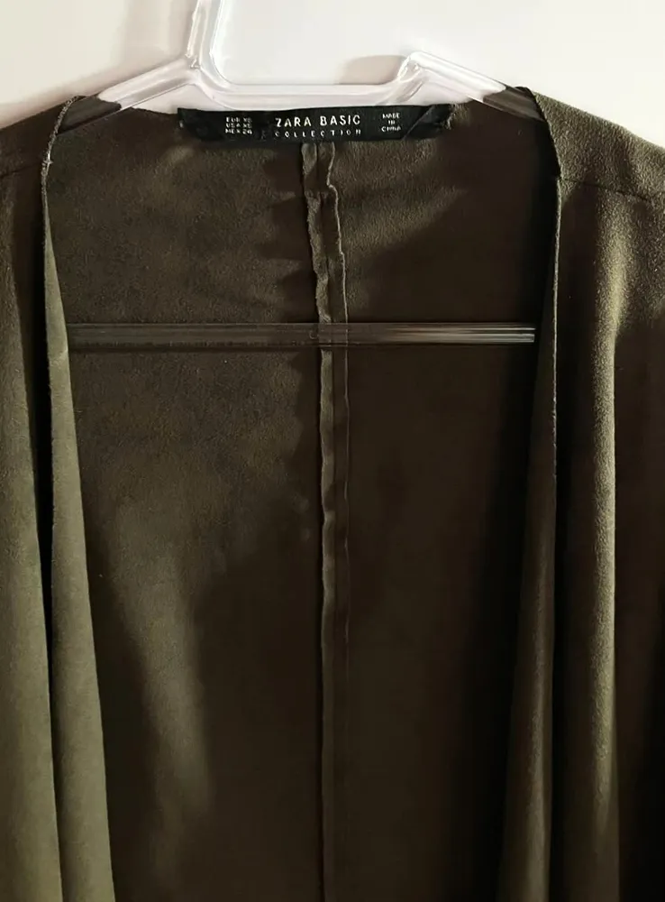 Casaco Zara Suede Marrom Assimétrico - P