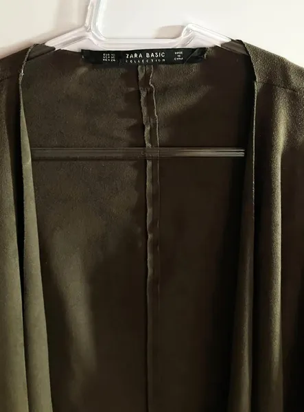 Casaco Zara Suede Marrom Assimétrico - P