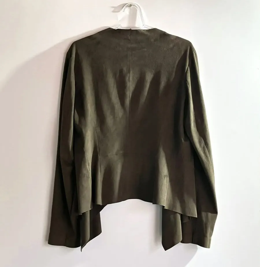 Casaco Zara Suede Marrom Assimétrico - P