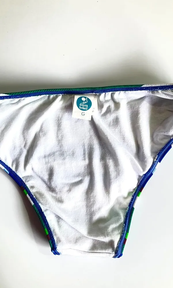 Biquíni Cortininha Aqua Brasil Listrado - M/G