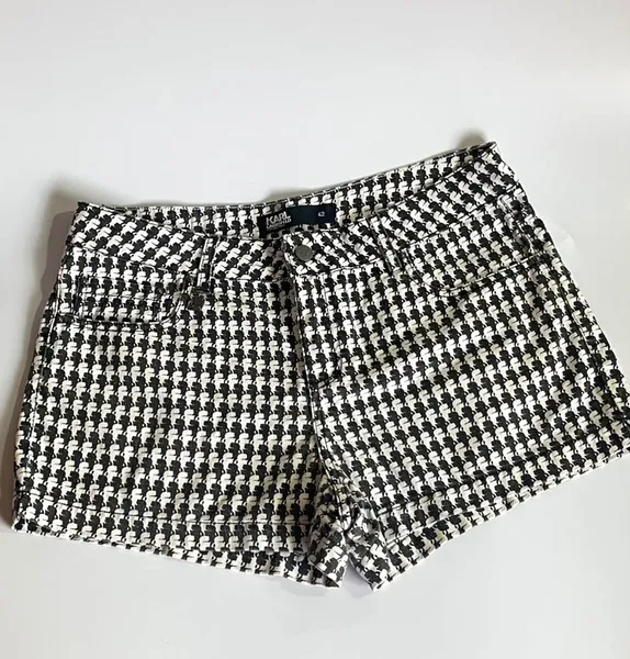 Shorts Karl Lagerfeld Pied-De-Poule preto e branco - 42