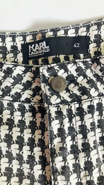 Shorts Karl Lagerfeld Pied-De-Poule preto e branco - 42