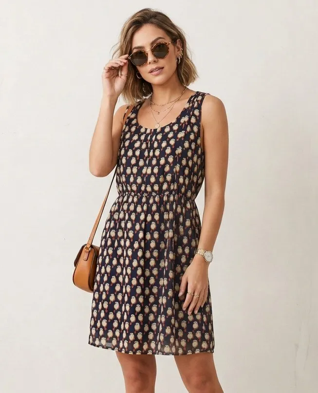 Vestido Lab Passarinhos Azul Marinho - P