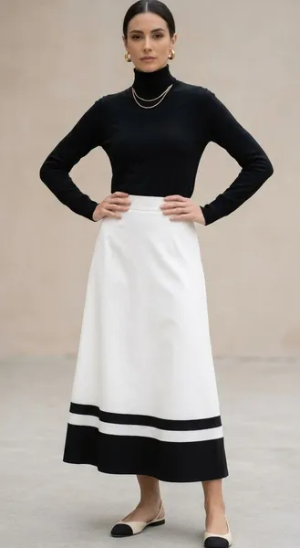 Saia Midi Bicolor Maria Costa - G