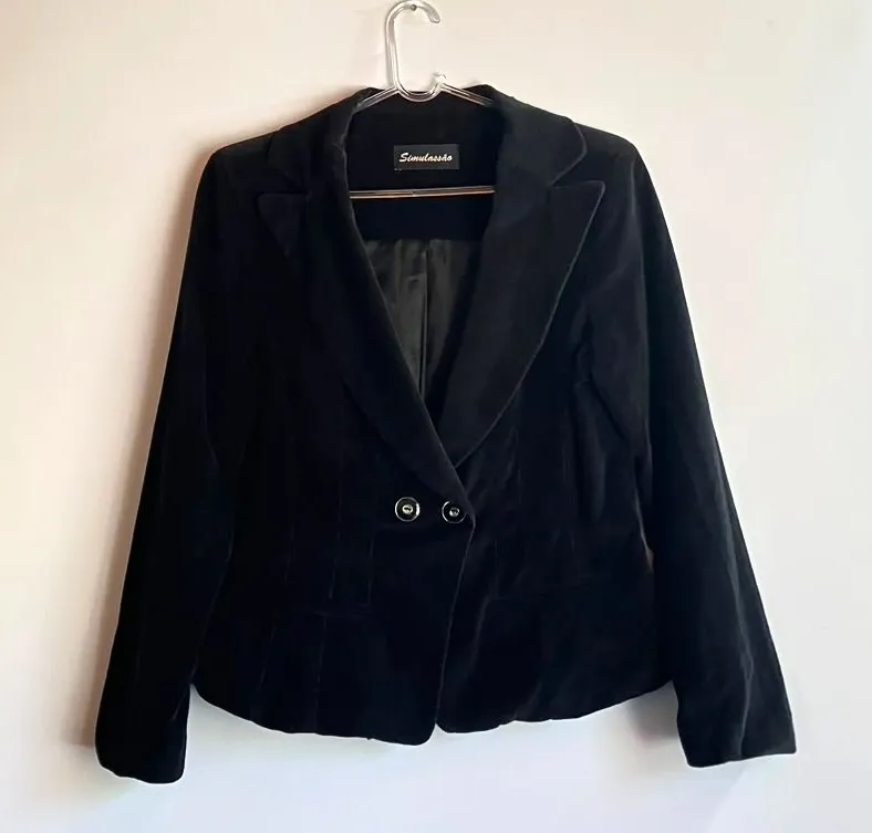 Blazer Preto de Veludo - M