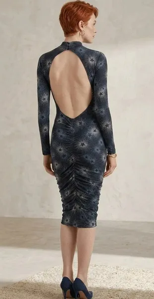 Vestido Midi Planet Girls Estrelas Costas Nuas - M