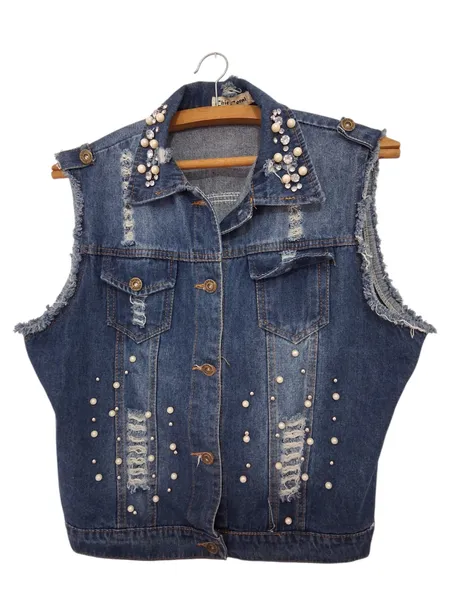 Colete Jeans Feminino