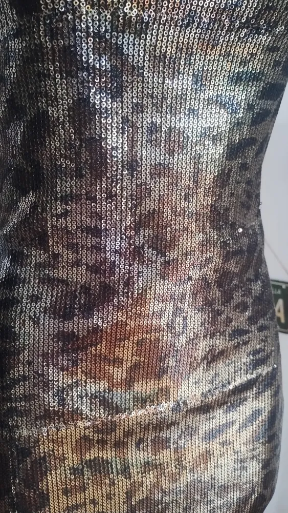 vestido paetê oncinha