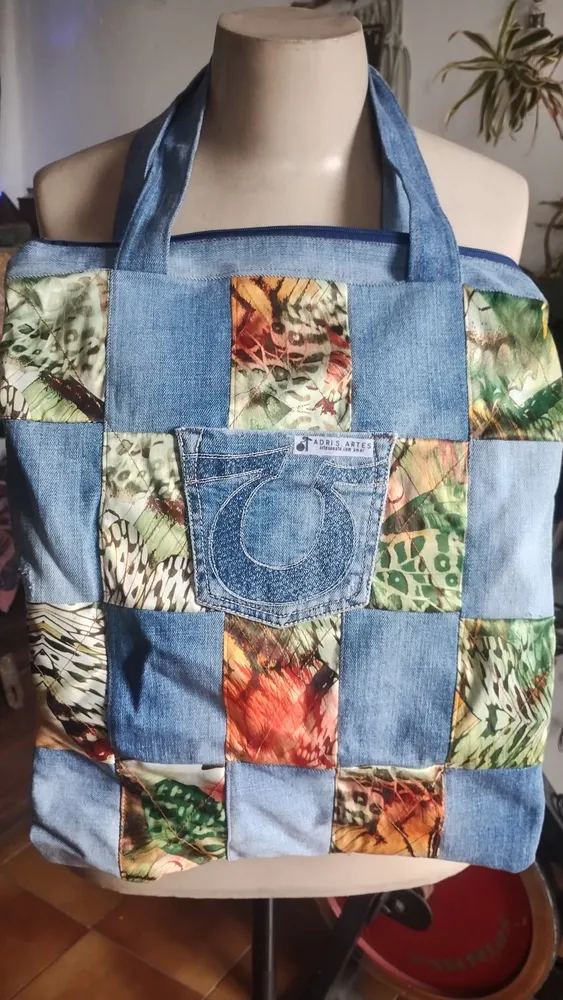 bolsa jeans linda