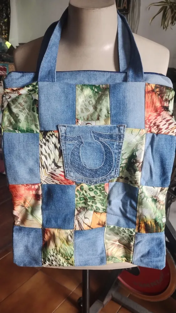 bolsa jeans linda