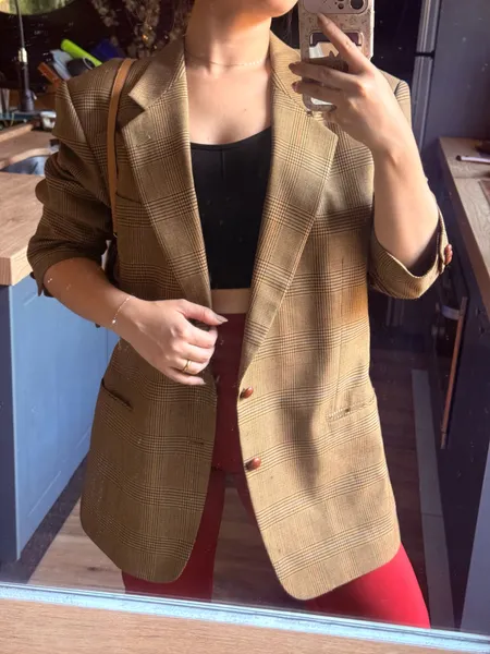 blazer alfaiataria xadrez unissex