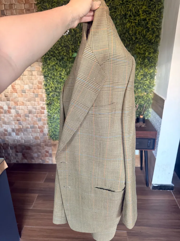 blazer alfaiataria xadrez unissex