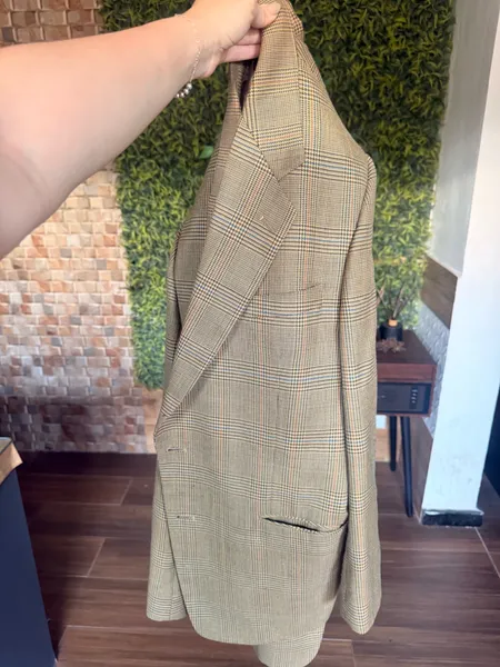 blazer alfaiataria xadrez unissex