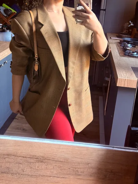 blazer alfaiataria xadrez unissex