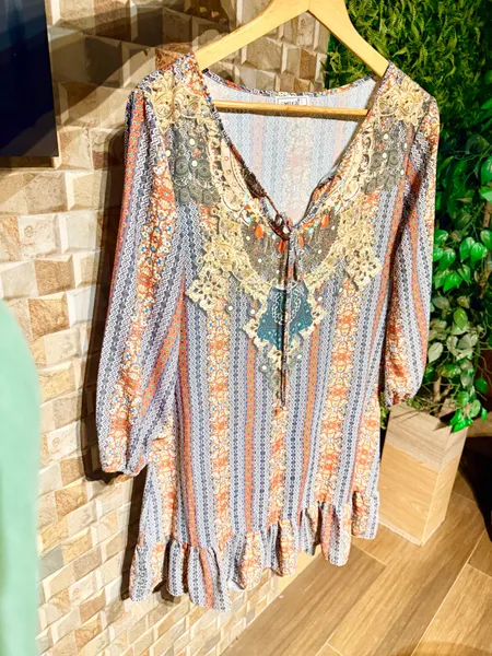 vestido limelight boho estampado m