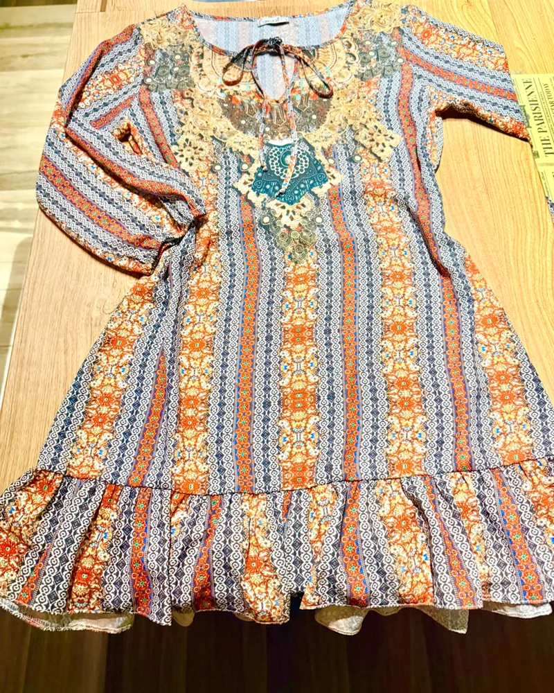 vestido limelight boho estampado m