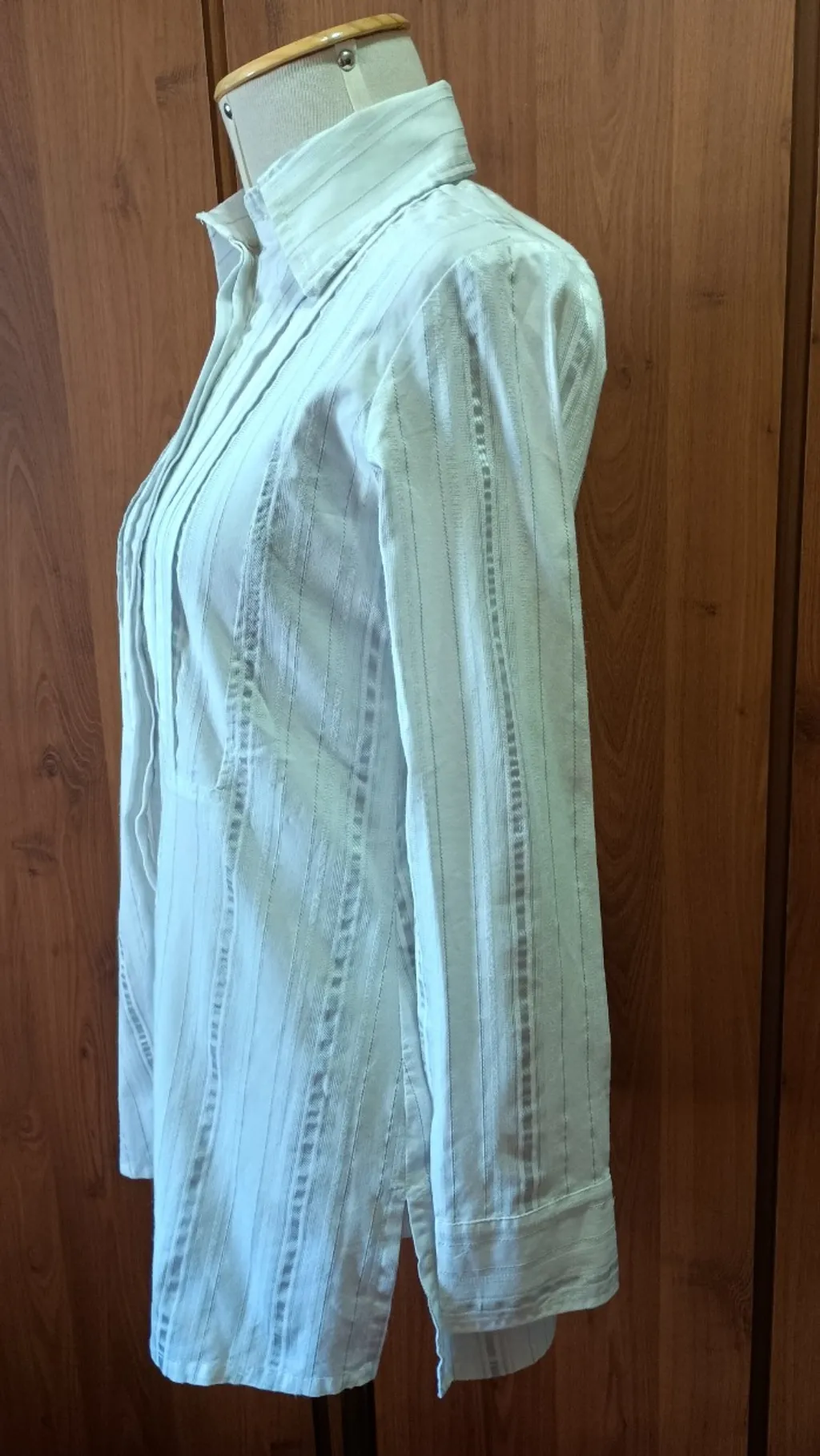 camisa branca alongada de algodão