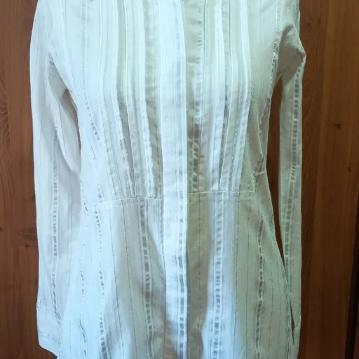 camisa branca alongada de algodão