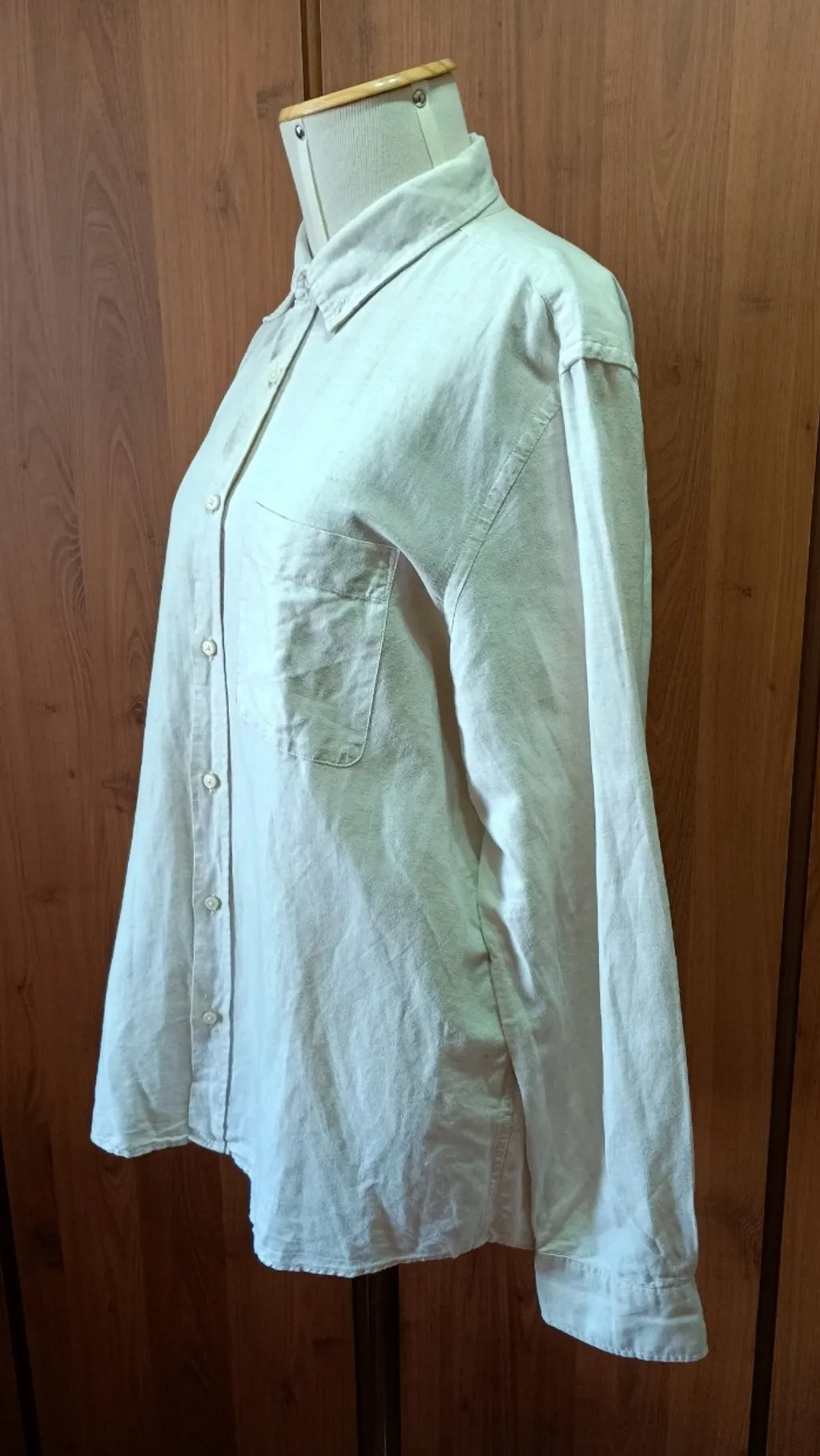 camisa manga longa de linho e algodão