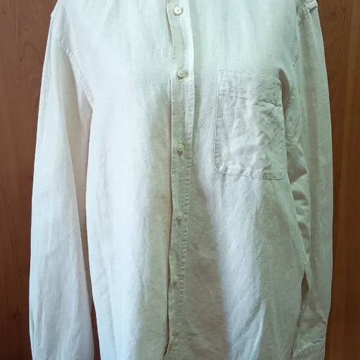 camisa manga longa de linho e algodão