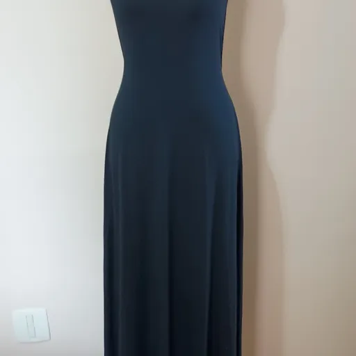 vestido preto longo Animale