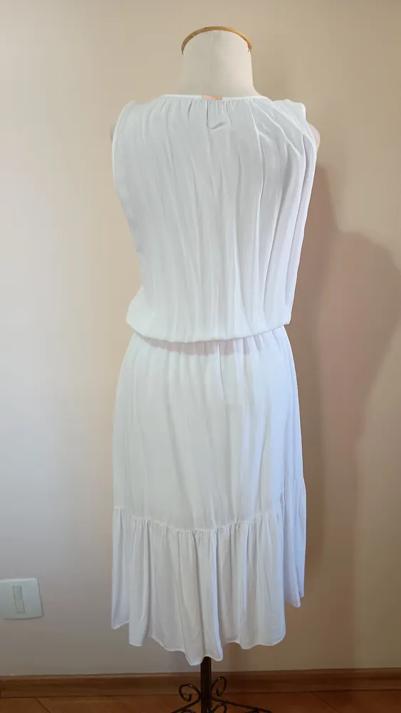 vestido branco de viscose Hope Resort