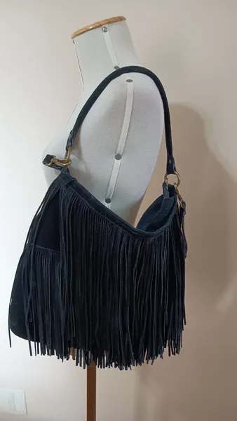 Bolsa preta em couro legítimo Corello