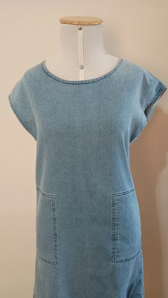 vestido jeans Rosa chá