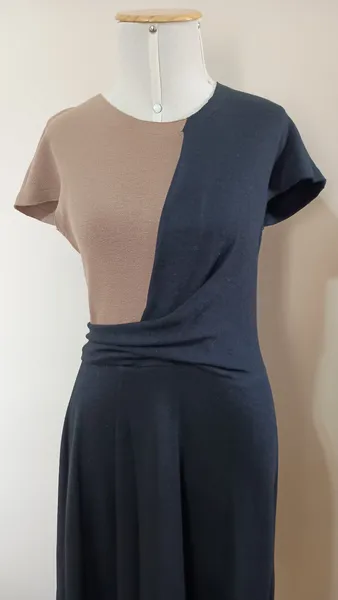 vestido midi bicolor Fit
