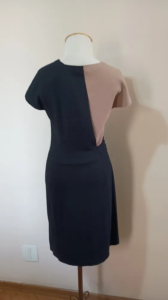 vestido midi bicolor Fit