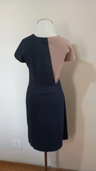 vestido midi bicolor Fit