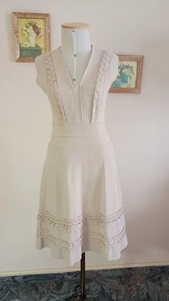 vestido midi trançado fit