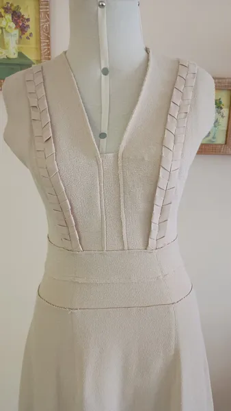 vestido midi trançado fit
