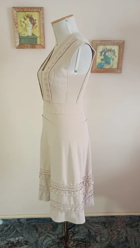 vestido midi trançado fit