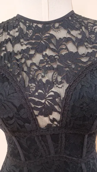 Body de renda preto Valisere