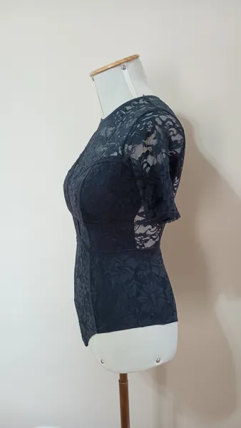 Body de renda preto Valisere